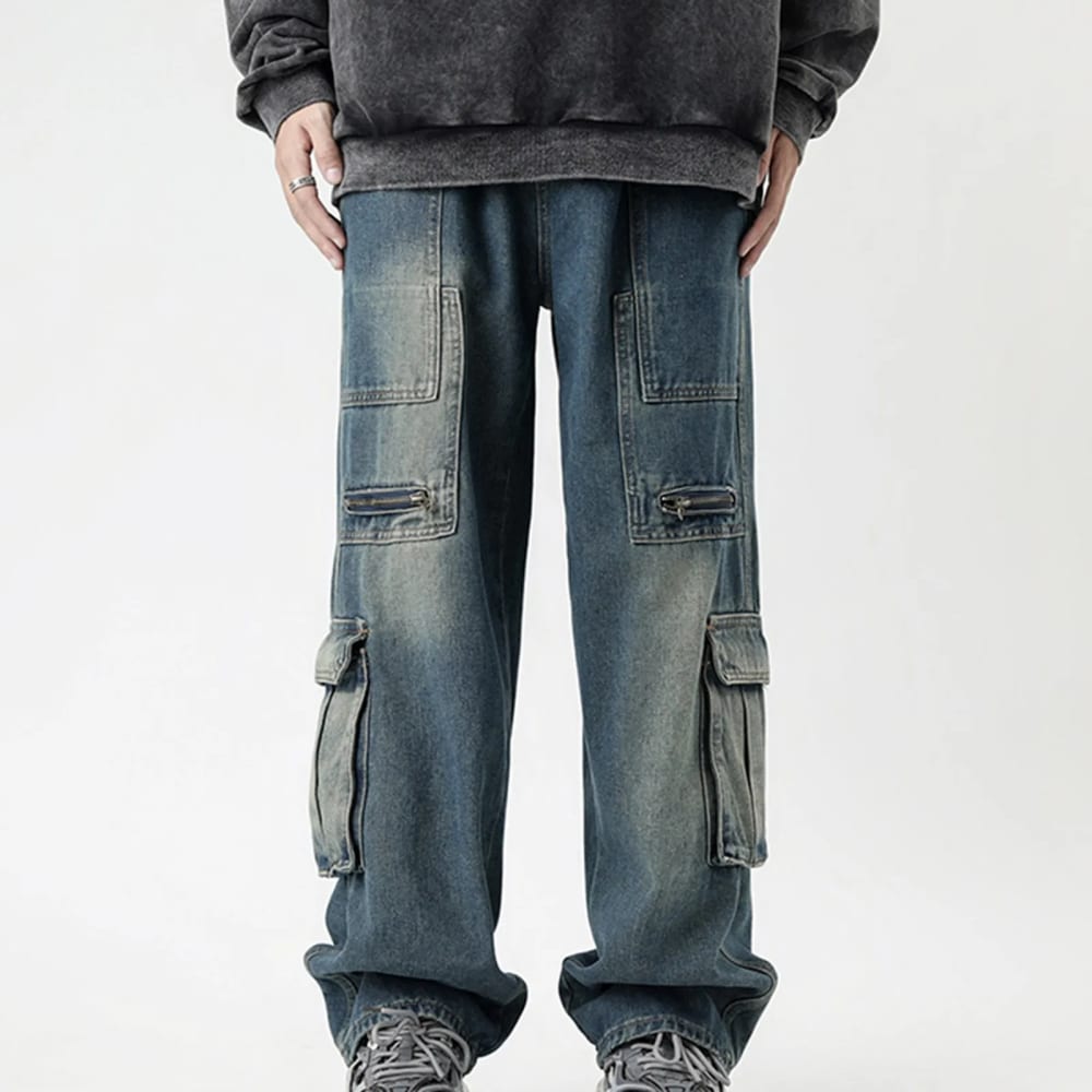 Baggy Cargo Denim Pants For Men Clothing Y2K